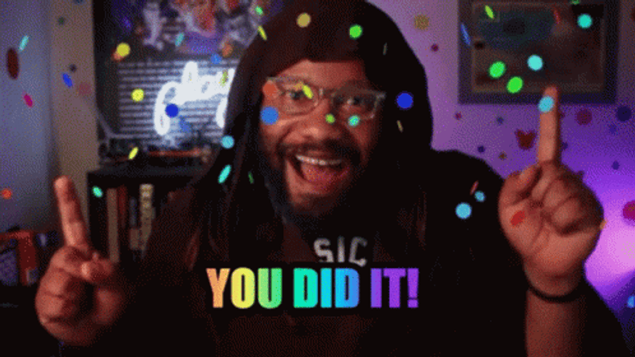 You Did It Congrats Celebrate Confetti Gamer Meme GIF