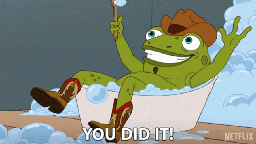 You Did It Frog Bubble Bath Big Mouth GIF