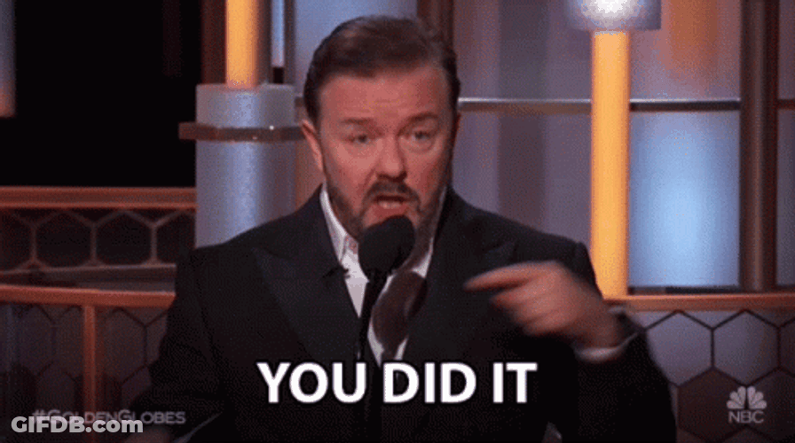 You Did It Ricky Gervais Golden Globe Awards GIF