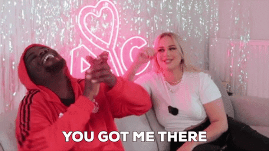 You Get Me There Lauging Couple GIF