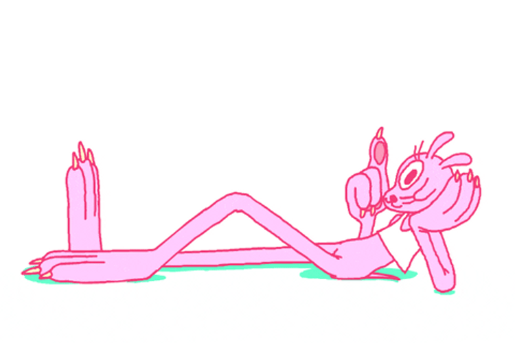 You Got This Pink Cat Lying GIF