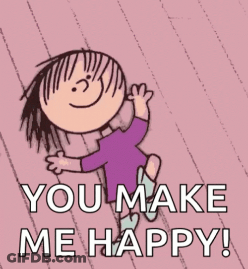 You Make Me Happy Charlie Brown GIF