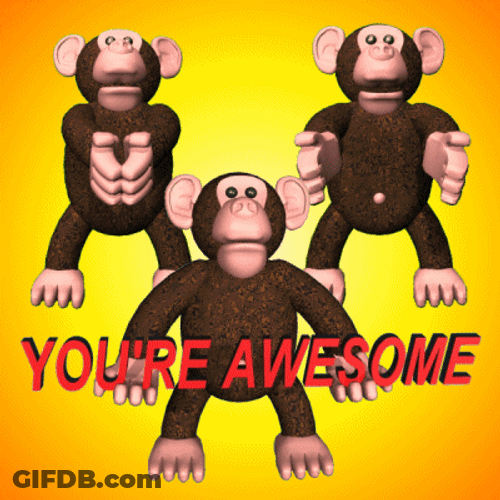 You're Awesome Applauding Monkey GIF