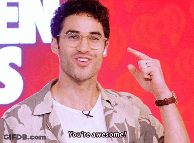 You're Awesome Darren Criss GIF