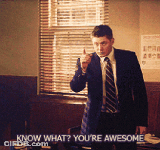 You're Awesome Dean Winchester GIF