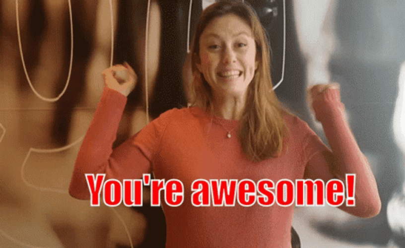 You're Awesome Giggling Girl GIF