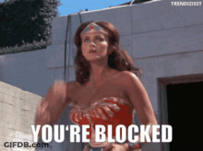 You're Blocked Wonder Woman Fighting Meme GIF