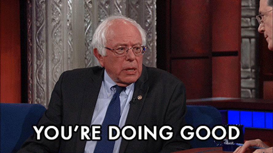 You're Doing Good Bernie Sanders GIF