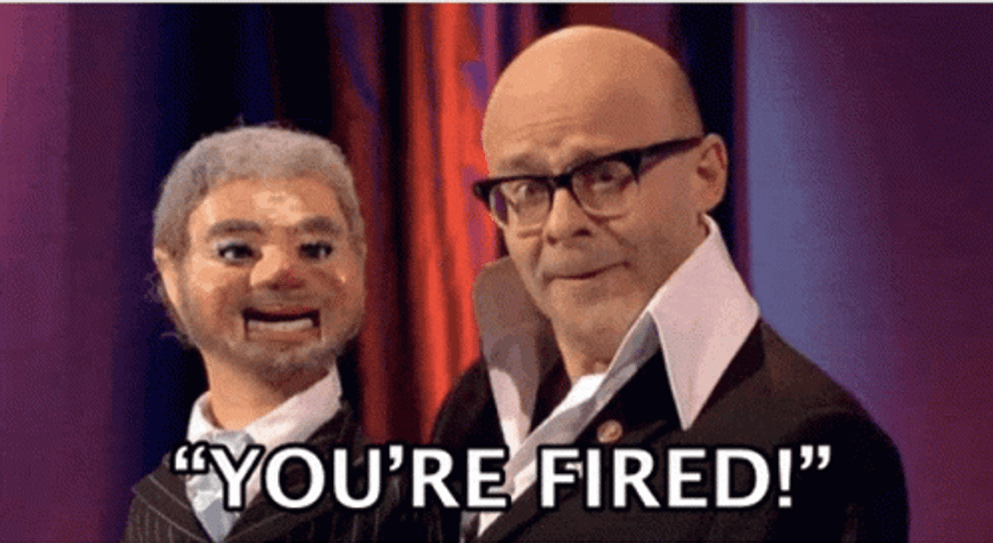 You're Fired Harry Hill Puppet GIF