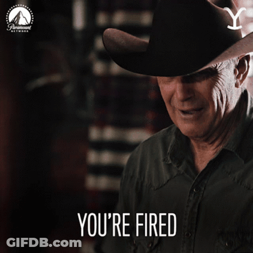 You're Fired Kevin Costner GIF