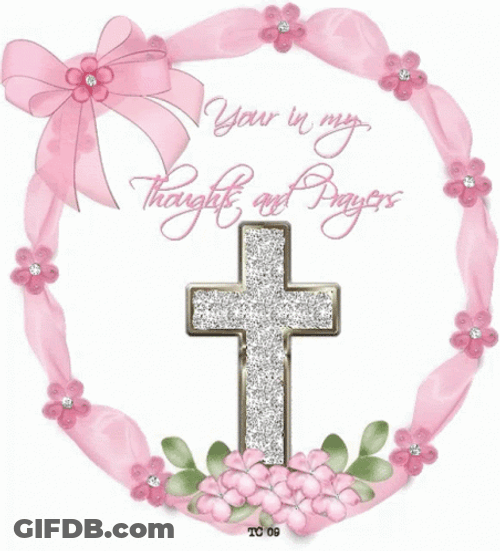 You're In My Thoughts And Prayers Sparkling Cross GIF