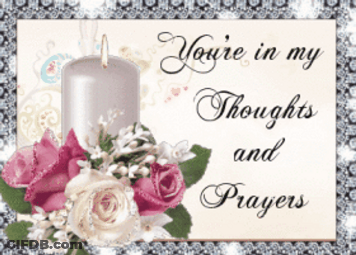 You're In My Thoughts And Prayers White Candle GIF