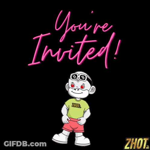 You're Invited Cartoon Character GIF