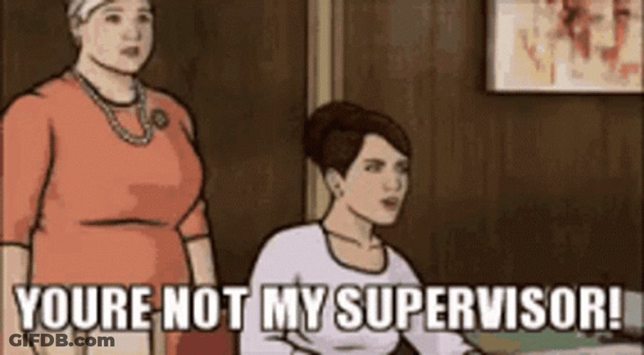 You're Not My Supervisor Period GIF