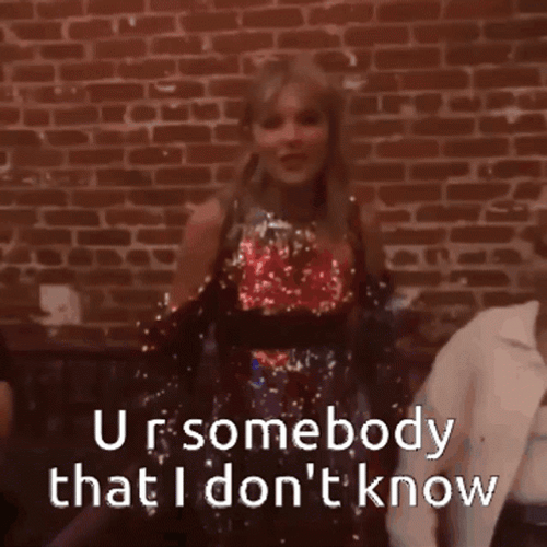 You're Somebody That I Don't Know Taylor Swift Meme GIF
