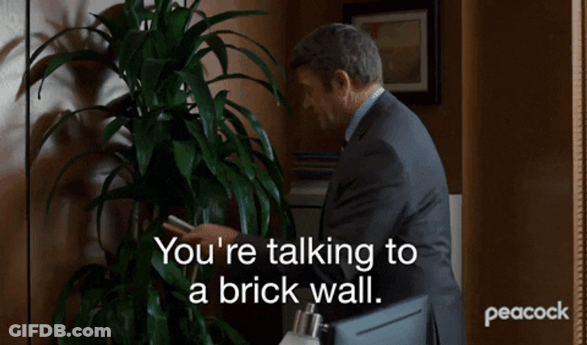 You're Talking To A Brick Wall GIF