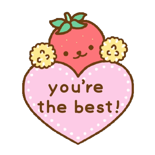 You're The Best Strawberry Fruit Cute Stickers GIF
