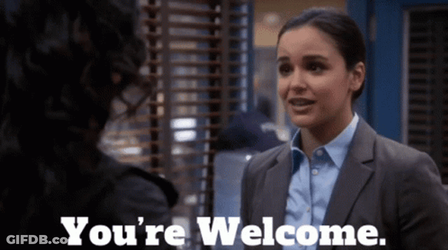 You're Welcome Amy Santiago GIF