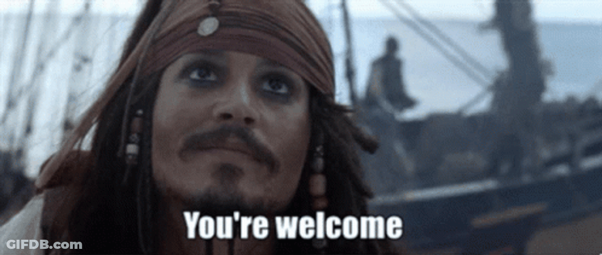 You're Welcome Captain Sparrow GIF