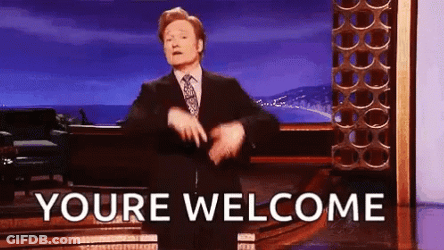 You're Welcome Conan O'Brien GIF