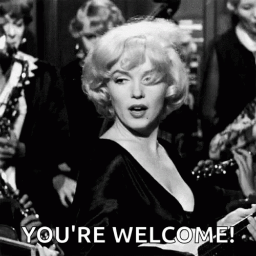 You're Welcome Marilyn Monroe GIF