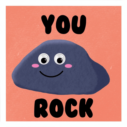 You Rock Cute Cartoon Stone GIF