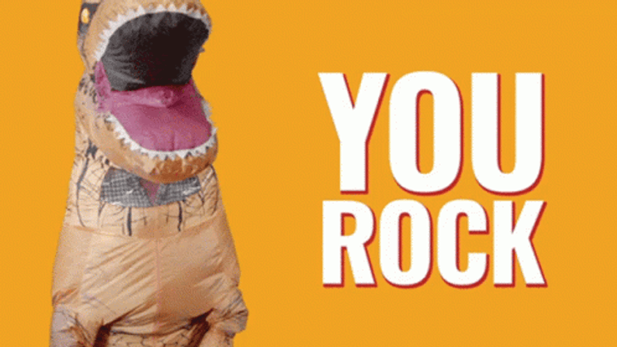 You Rock Trex Dinosaur GIF