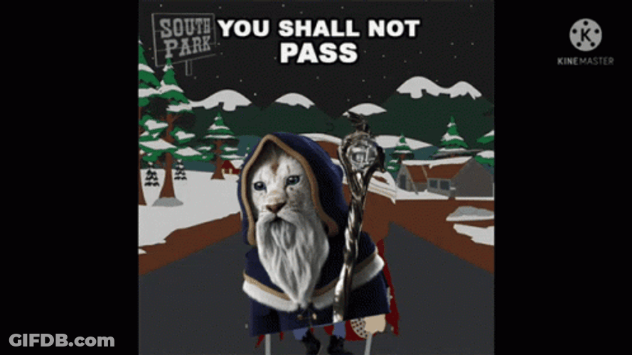 You Shall Not Pass Cartoon Gandalf GIF