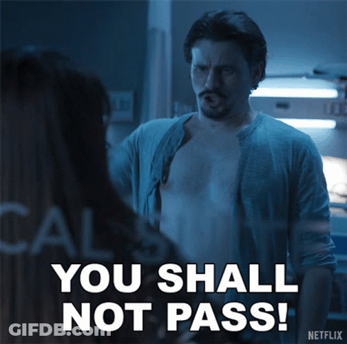 You Shall Not Pass Pat Rollins Screaming GIF