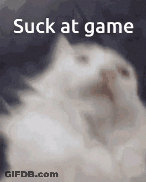 You Suck At Game White Cat GIF