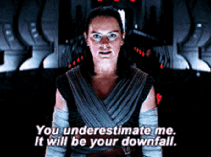 You Underestimate My Power Rey Star Wars GIF