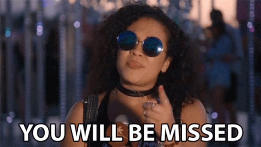 You Will Be Missed Lady Wearing Shades GIF