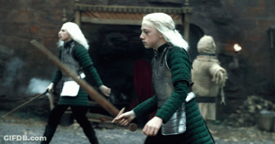 Young Aemond Targaryen Training GIF