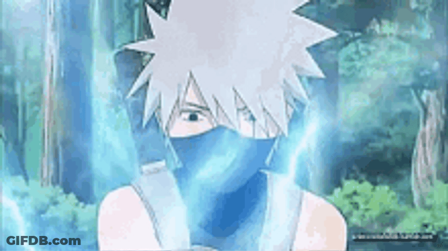 Young Anbu Kakashi Chidori GIF