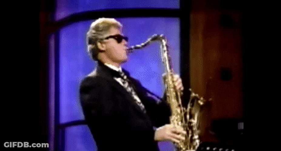 Young Bill Clinton Balloons Played Saxophone GIF