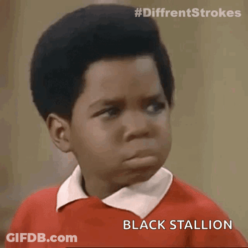 Young Black Boy Red Shirt Making Funny Face Black Stallion GIF