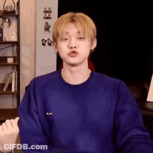 Young Blonde Man Blue Sweater Funny Face GIF