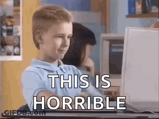 Young Boy At Computer Saying This Is Horrible GIF