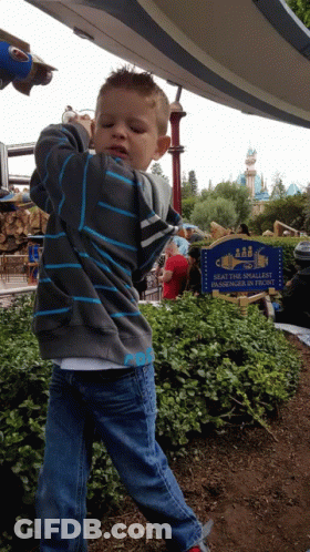 Young Boy At Disneyland Passenger Sign GIF
