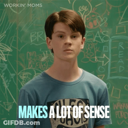 Young Boy Chalkboard Makes A Lot Of Sense GIF