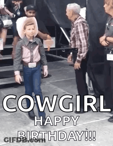 Young Boy Cowboy Talking On Stage GIF