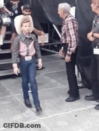 Young Boy Cowboy Walking GIF