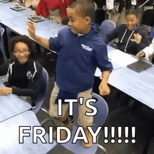 Young Boy Dancing On Chair Its Friday GIF