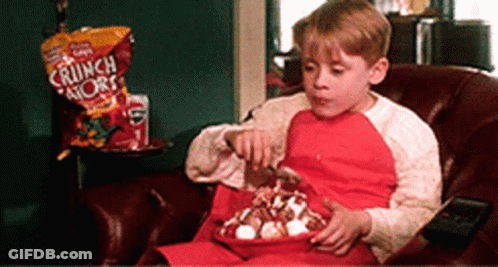 Young Boy Eating Bowl Of Crunch Shorts GIF