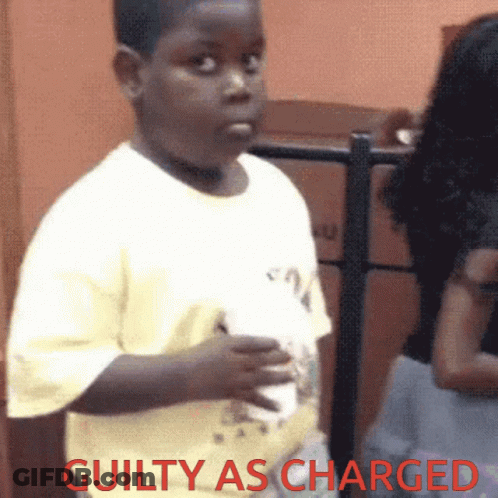 Young Boy Holding Guilty As Charged Cup GIF