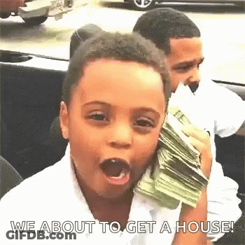Young Boy Holding Money In Mouth Talking On Phone GIF