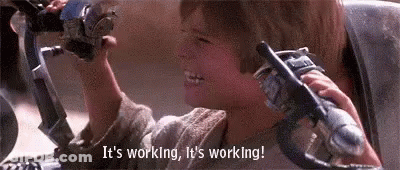 Young Boy Holding Toy Gun Saying It's Working GIF