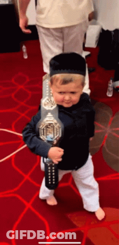 Young Boy Holding UFC Belt GIF