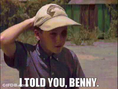 Young Boy In Baseball Cap Saying I Told You Benny GIF