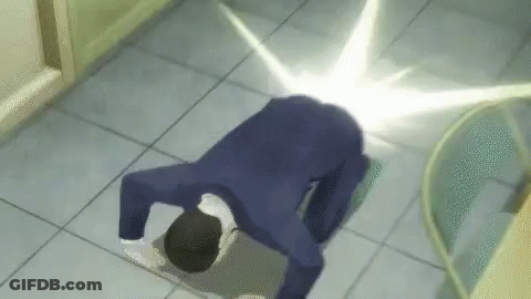 Young Boy In Blue And Black Varsity Jacket Arms Up GIF